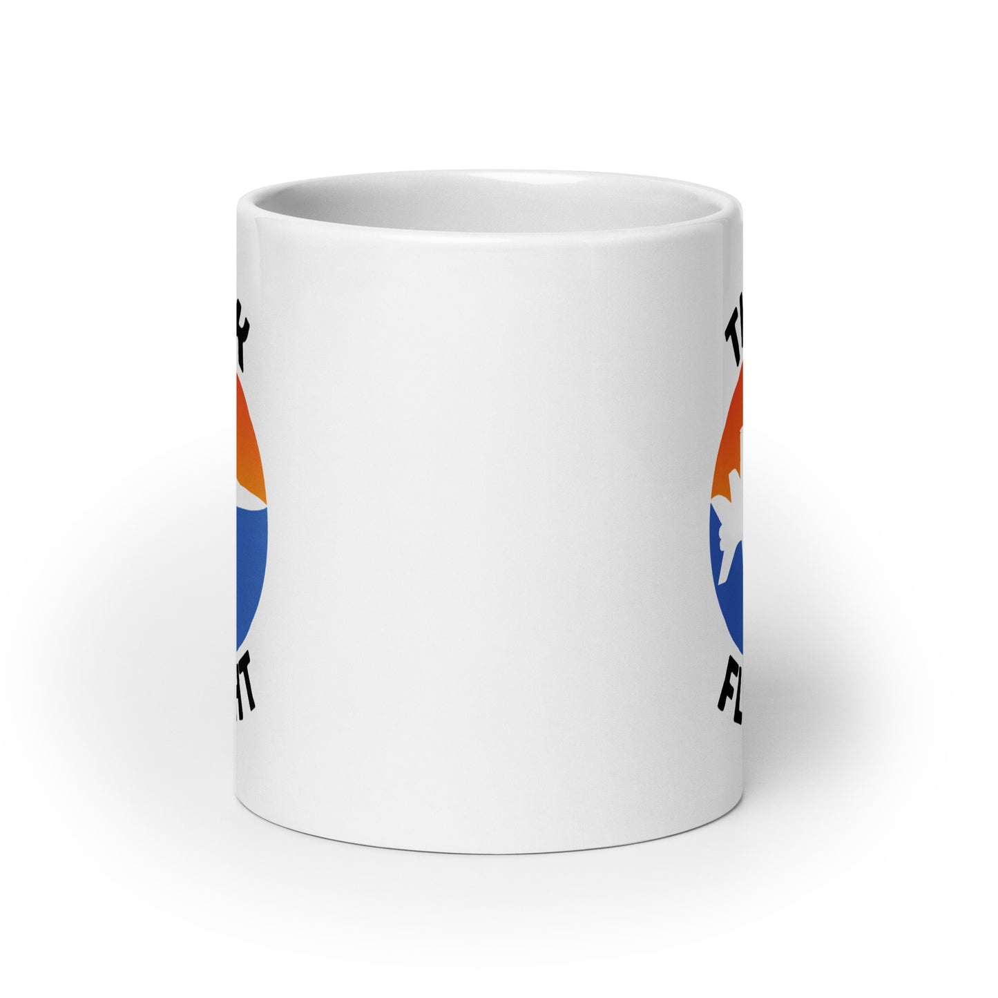 Think Flight Jet White glossy mug
