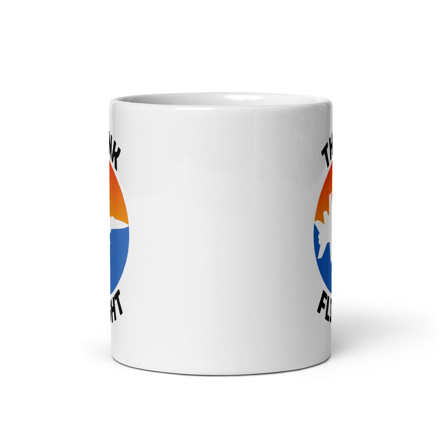 Think Flight Jet White glossy mug