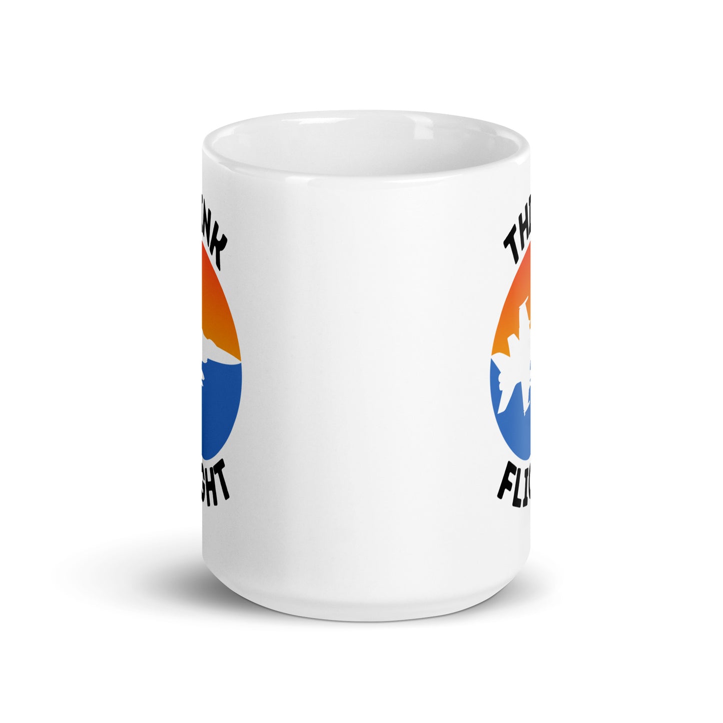 Think Flight Jet White glossy mug