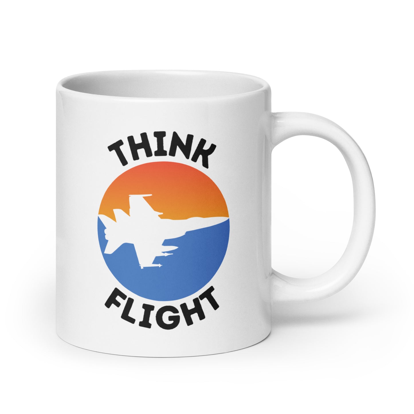 Think Flight Jet White glossy mug